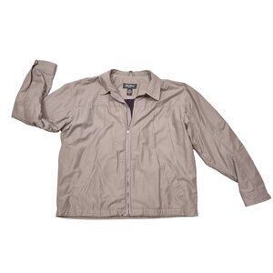 Retro Eddie Bauer Bomber Jacket Gorpcore Classicore Tan Lined Zip Mens XL